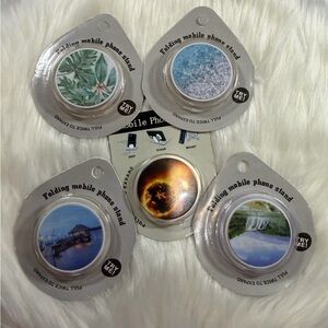 💜3/$15 Set of 5 Mobile Phone Stands with Scenic Designs